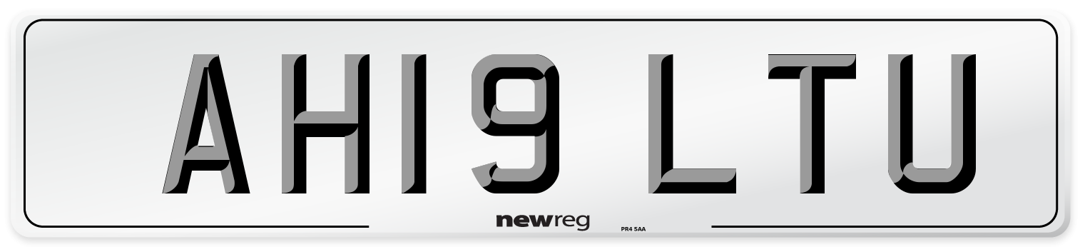 AH19 LTU Number Plate from New Reg